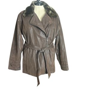 Big Chill Brown Leather Jacket with Belt